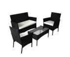 Levede 4PCS Outdoor Furniture Setting Patio Garden Table Chair Set Wicker Lounge