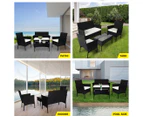 Levede 4PCS Outdoor Furniture Setting Patio Garden Table Chair Set Wicker Lounge