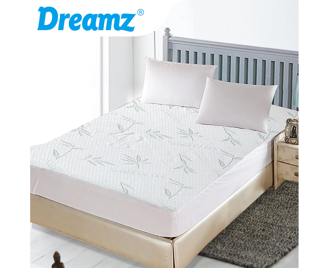 Dreamz Fully Fitted Waterproof Breathable Bamboo Mattress Protector Single Size