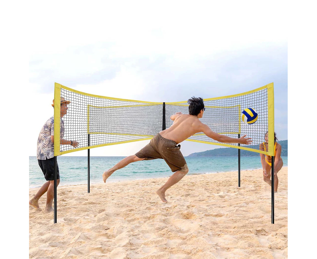 Centra Four Square Volleyball Net Game Set Portable Sports Beach Outdoor Yard