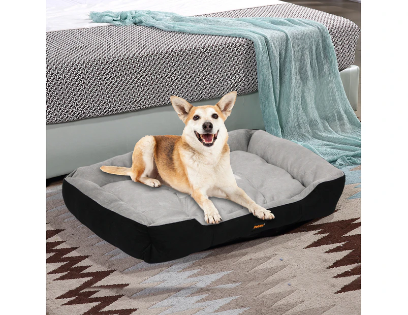 Pawz Pet Bed Dog Beds Bedding Mattress Mat Cushion Soft Pad Pads Mats L Black