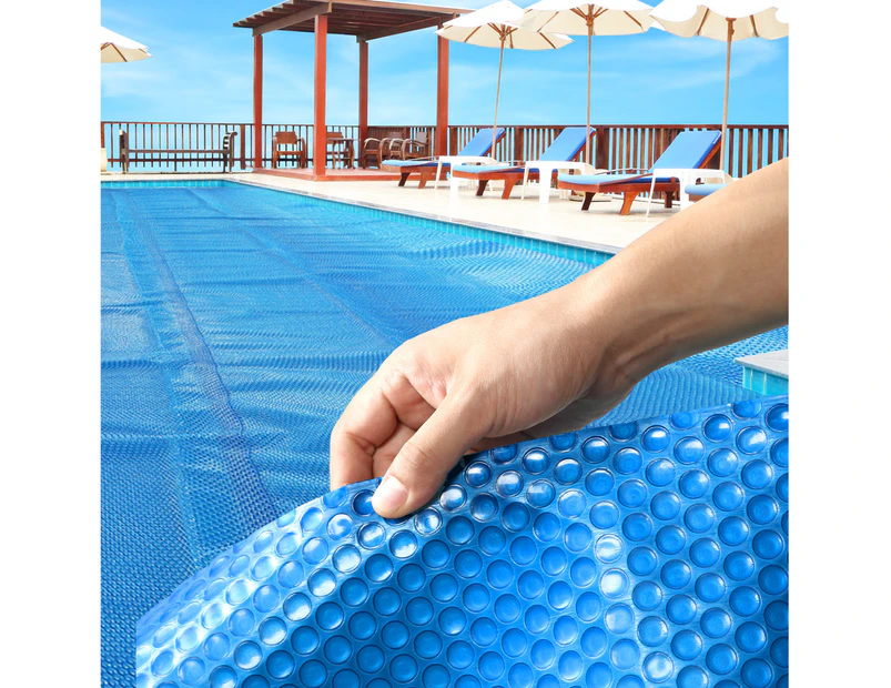 Solar Swimming Pool Cover 500 Micron Outdoor Bubble Blanket Heater Blue 9.5 X 5M
