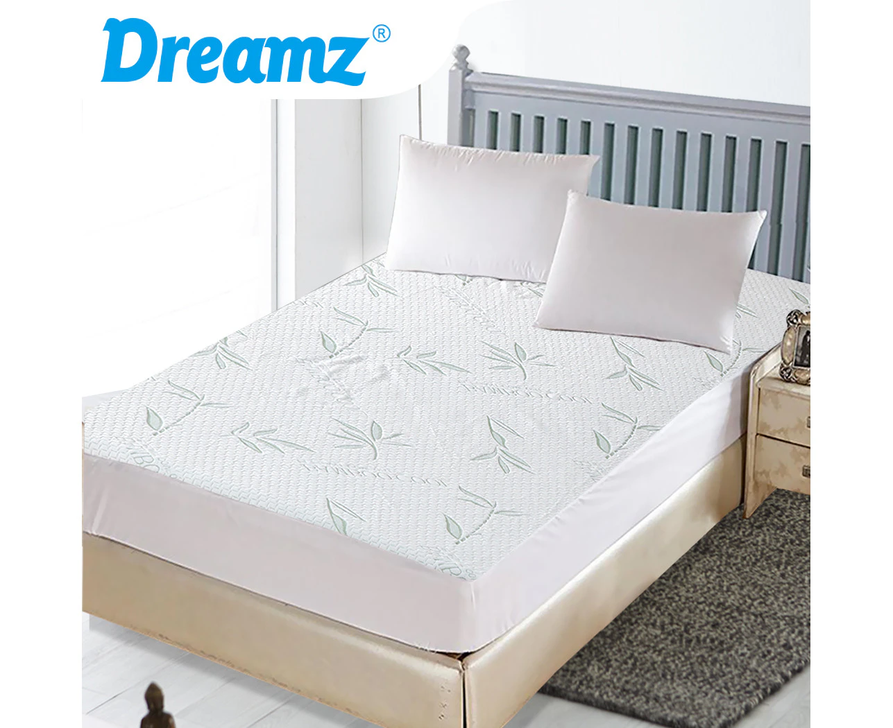 Dreamz King Single Fully Fitted Waterproof Breathable Bamboo Mattress Protector