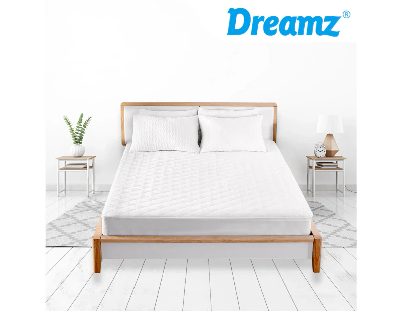 Dreamz Fully Fitted Waterproof Microfiber Mattress Protector in Single Size - White
