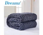 Dreamz Knitted Weighted Blanket Chunky Bulky Knit Throw Blanket 6.5KG Dark Grey