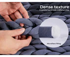 Dreamz Knitted Weighted Blanket Chunky Bulky Knit Throw Blanket 6.5KG Dark Grey