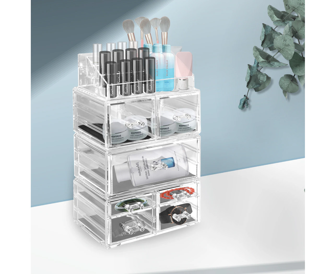 Cosmetic 7 Drawer Makeup Organizer Storage Jewellery Holder Box Acrylic Display