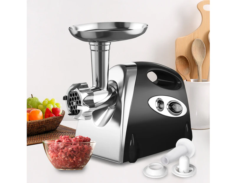 800W Electric Meat Grinder Mincer Sausage Filler Kibbe Maker Kitchen Tool Black - Black