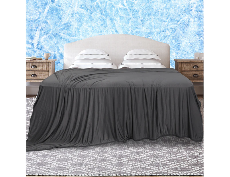 DreamZ Throw Blanket Cool Summer Soft Sofa Bed Sheet Rug Luxury Double Grey