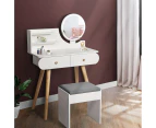Levede Dressing Table Stool LED Mirror Jewellery Cabinet Makeup Storage 3 Colour