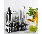 Cocktail Shaker Set Stainless Steel Bartender Kit 20pcs Martini Strainer Maker