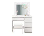 Levede Dressing Table Vanity Set Makeup Mirror Stool Drawers Dresser Cabinet