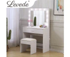 Levede Dressing Table Set Makeup Mirror Jewellery Organizer Cabinet 12 LED Bulbs