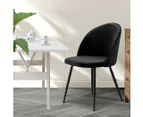 Levede 2x Dining Chairs Kitchen Cafe Lounge Chair Sofa Upholstered Velvet Black