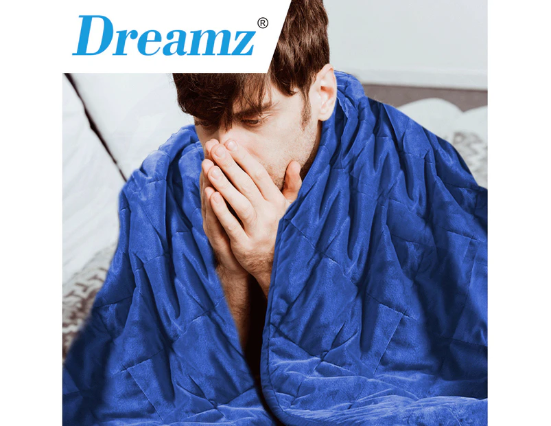 Dreamz 9KG Adults Size Anti Anxiety Weighted Blanket Gravity Blankets Royal Blue - Blue