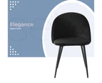 Levede 2x Dining Chairs Kitchen Cafe Lounge Chair Sofa Upholstered Velvet Black