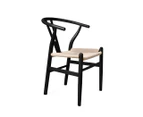 Levede 2x Dining Chairs Wooden Hans Wegner Chair Wishbone Chair Cafe Lounge Seat