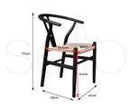 Levede 2x Dining Chairs Wooden Hans Wegner Chair Wishbone Chair Cafe Lounge Seat