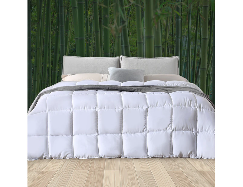 Dreamz Quilts Bamboo Quilt Winter All Season Bedding Duvet Single Doona 700GSM - White