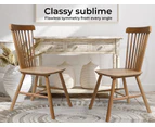 Levede 2x Dining Chairs Kitchen Windor Chair Natural Wood Cafe Lounge Seat Oak