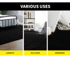 Marlow Floor Rugs Shaggy Rug Mats Shag Bedroom Living Room Mat 120x160cm Black