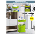 2 Tier Bathroom Laundry Clothes Baskets Bin Hamper  Removable Rack Shelf Green - Green