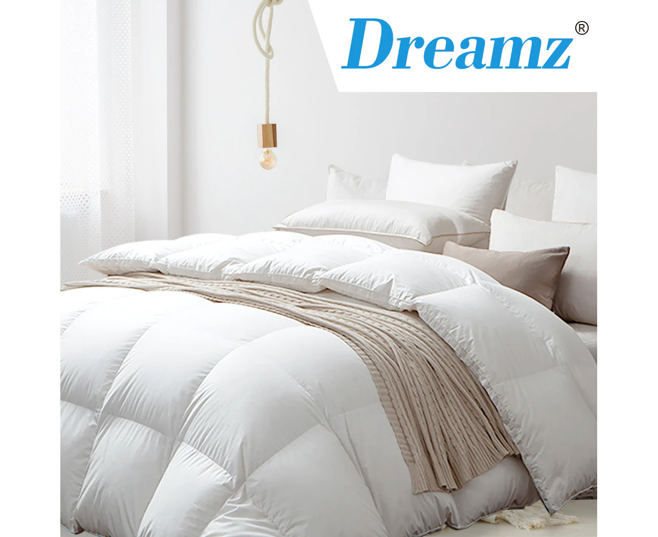 Dreamz 700GSM All Season Goose Down Feather Filling Duvet in Single Size