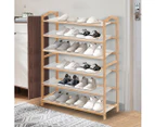 Levede Bamboo Shoe Rack Storage Wooden Organizer Shelf Shelves Stand 6 Tier 80cm