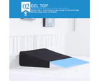Cool Gel Memory Foam Bed Wedge Pillow Cushion Neck Back Support Sleep with Cover - Black