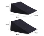 Cool Gel Memory Foam Bed Wedge Pillow Cushion Neck Back Support Sleep with Cover - Black