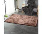 Floor Rug Mat Shaggy Rugs Area Carpet Living Room Bedroom Coffee 230x160cm - Black / Champagne / Coffee / Dark Grey / Purple