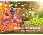 Picnic Basket Deluxe Willow Baskets Outdoor Gift Storage Person Carry Foldable - Refer to gallery