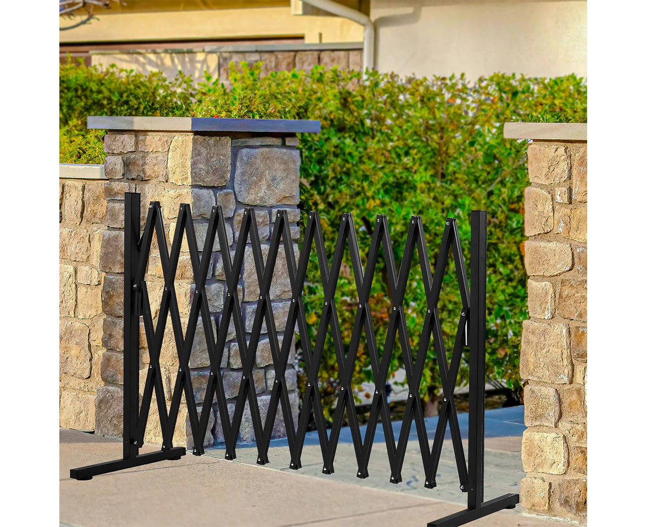 Nneids Garden Gate Security Pet Baby Fence Barrier Safety Aluminum Indoor Outdoor