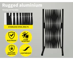 Garden Security Fence Gate Expandable Barrier Safety Aluminum Pet Indoor Outdoor - Black