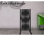 Garden Security Fence Gate Expandable Barrier Safety Aluminum Pet Indoor Outdoor - Black