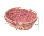 Picnic Basket Deluxe Willow Baskets Outdoor Gift Storage Person Carry Foldable