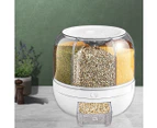 Toque Rice Storage Cereal Dispenser Grain Container Rotating Dry Food Box 10kg - Clear,White