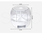 Toque Rice Storage Cereal Dispenser Grain Container Rotating Dry Food Box 10kg - Clear,White