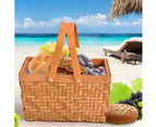 Picnic Basket Baskets Outdoor Deluxe Willow Gift Storage Person Carry Foldable