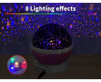 LED Night Star Sky Projector Light Lamp Rotating Starry Baby Room Kids Gift - Pink