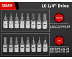 Traderight Hex Bit Socket Set SAE Metric 1>4" 3>8" 1>2"  Allen Key Adapter 36PC