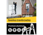 Traderight Multipurpose Ladder Telescopic Aluminium Extension Single-side 2M