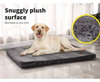 Pawz Pet Bed Foldable Dog Puppy Beds Cushion Pad Pads Soft Plush Cat Pillow L - Grey