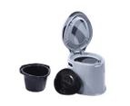 6L Camping Toilet Outdoor Portable Potty Caravan Travel Boating Bucket Brush