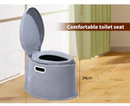 6L Camping Toilet Outdoor Portable Potty Caravan Travel Boating Bucket Brush - Grey