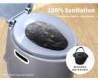 6L Camping Toilet Outdoor Portable Potty Caravan Travel Boating Bucket Brush - Grey