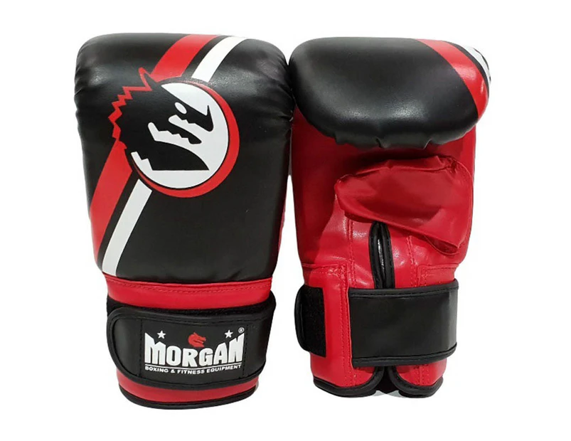 Morgan Sports -Classic Boxing Gloves Bag Mitts - High Density Padding - 5 Sizes - Red