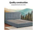 Levede� Queen Bed Frame Fabric Tufted Mattress Platform Gas Lift Storage Grey