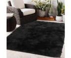 Marlow Floor Shaggy Rugs Soft Large Carpet Area Tie-dyed Black Colour 120x160cm