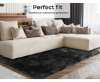 Marlow Floor Shaggy Rugs Soft Large Carpet Area Tie-dyed Black Colour 120x160cm